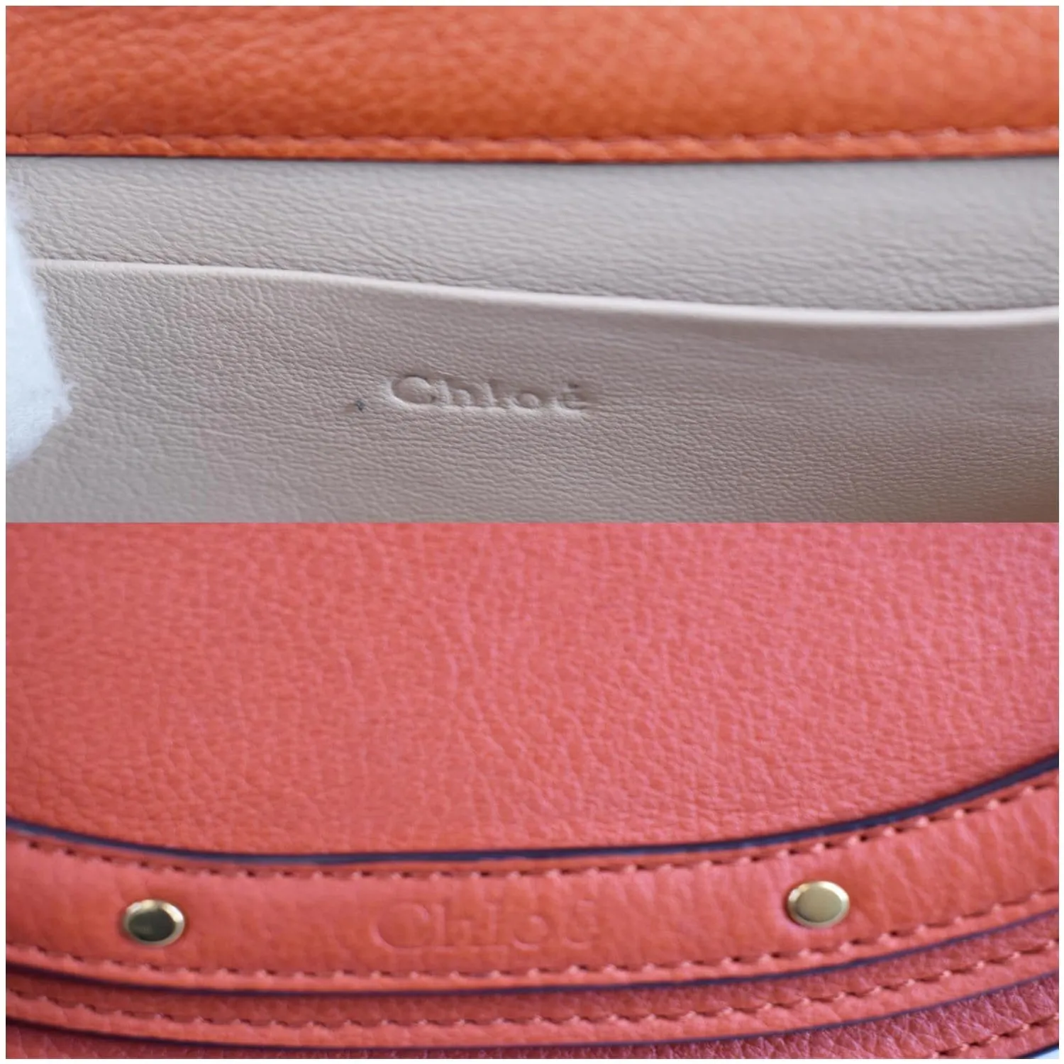 CHLOE Small Nile Bracelet Minaudiere Leather Clutch Bag Red