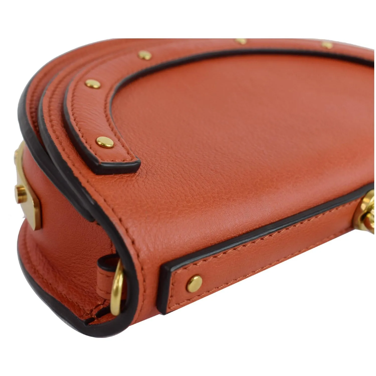 CHLOE Small Nile Bracelet Minaudiere Leather Clutch Bag Red