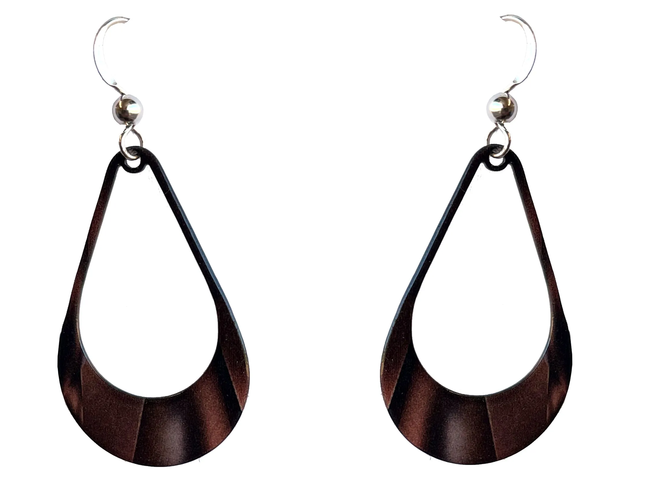 Chocolate Drop Earrings, Stainles Steel, Sterling Silver Earwires, Item# 2686