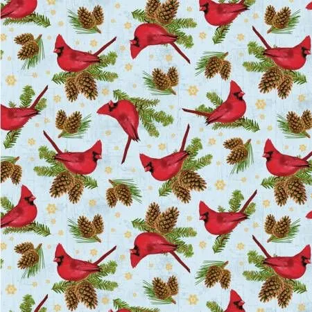 Christmas Cardinals Fabric