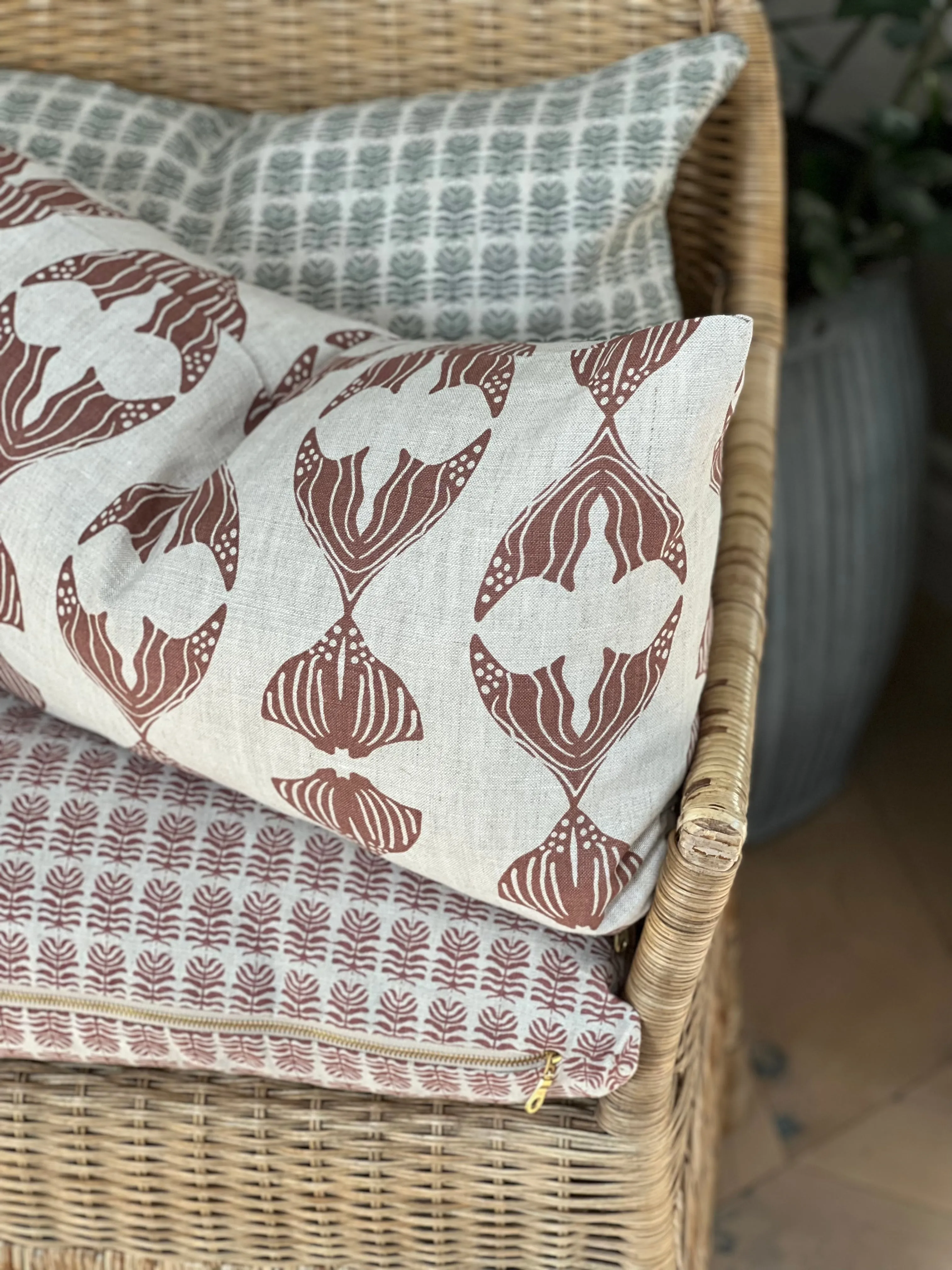 Clara Fabric Fig on Oatmeal