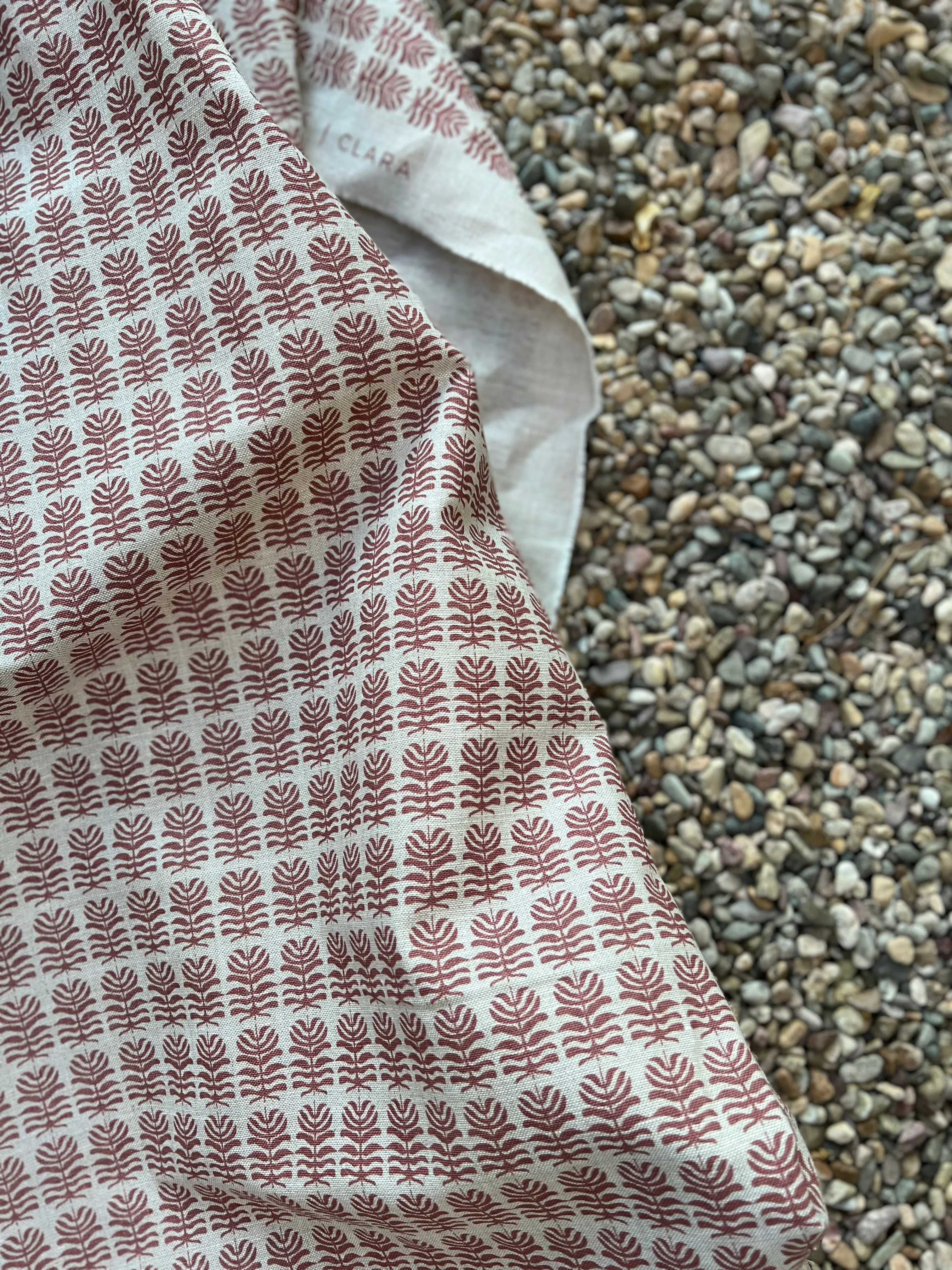 Clara Fabric Fig on Oatmeal