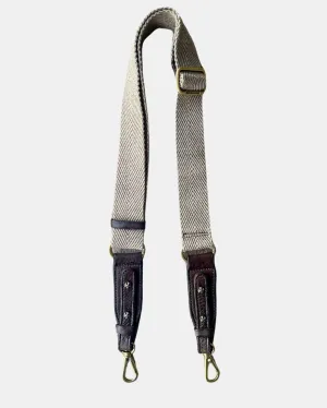 CLASSIC FABRIC SHOULDER STRAP IN BROWN LEATHER