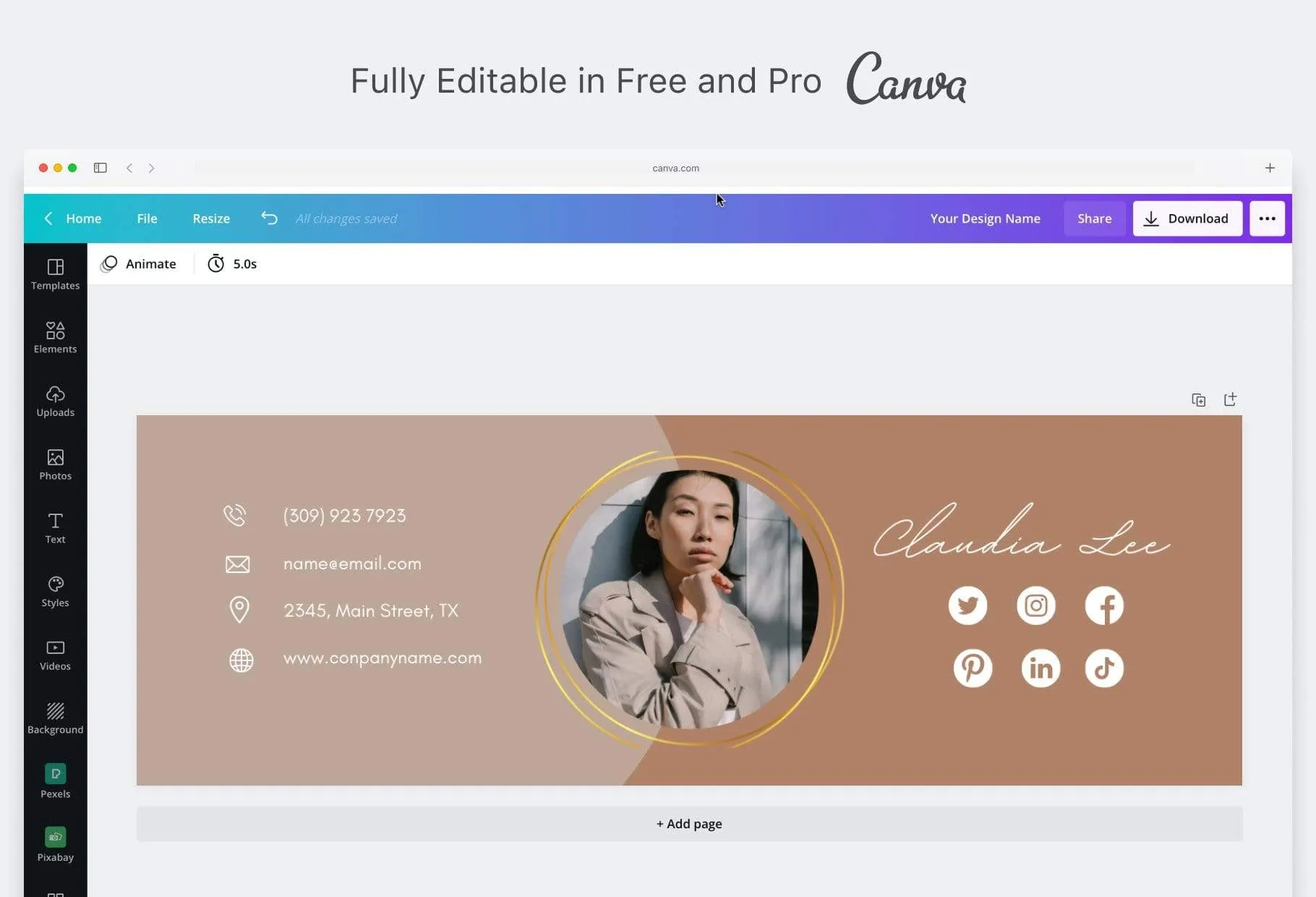 Claudia Email Signature Template Editable Canva Template