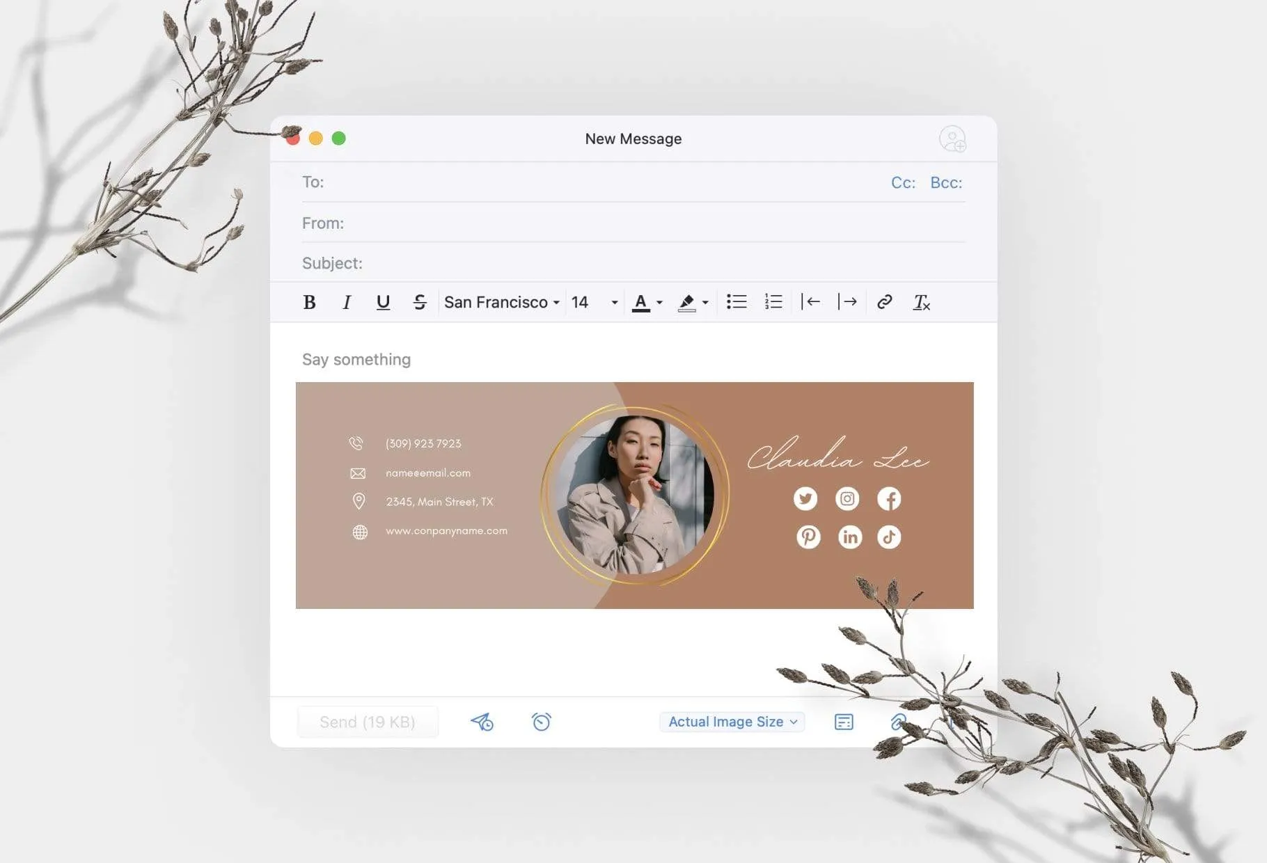 Claudia Email Signature Template Editable Canva Template