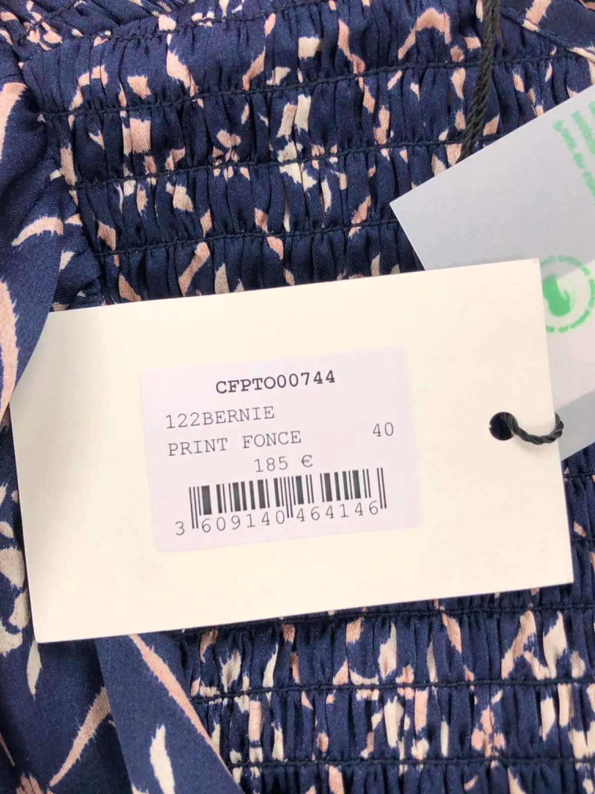 Claudie Pierlot Print Fonce Long Sleeve Blouse UK 12