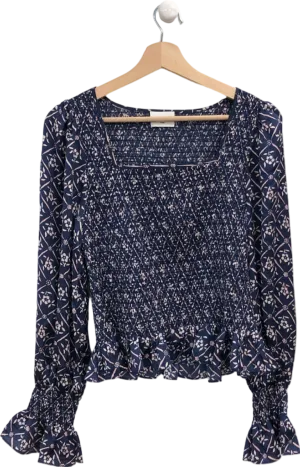 Claudie Pierlot Print Fonce Long Sleeve Blouse UK 12
