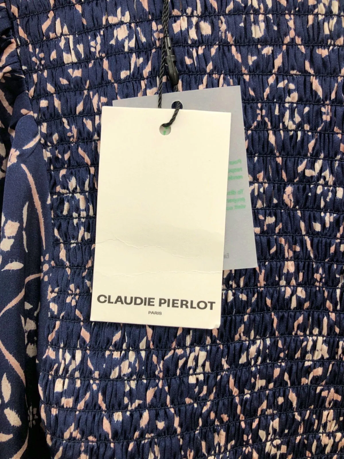 Claudie Pierlot Print Fonce Long Sleeve Blouse UK 12