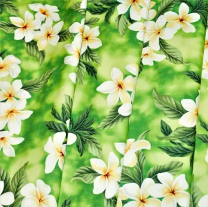 Clustered Plumeria on Lime Background