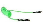 Coilhose PU14-30A-G Flexcoil, 1/4" ID x 30', 1/4" MPT Rigid x Swivel, Neon Green