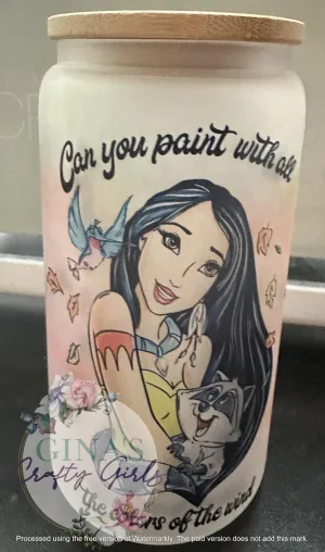 Colors of the Wind Pocahontas Glass Can Cup