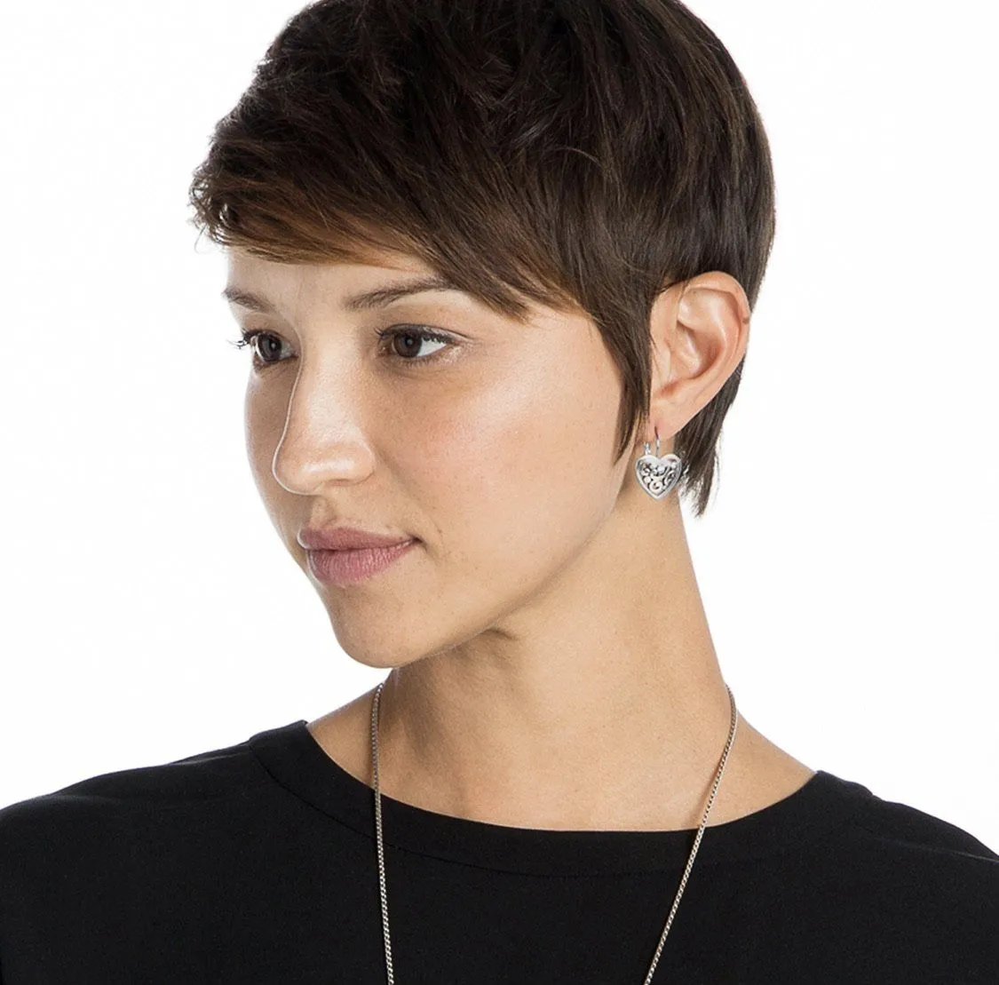 Contempo Heart Leverback Earrings J19870