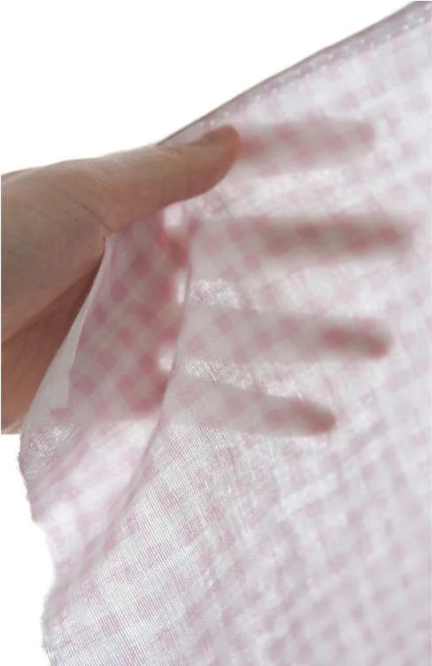 Cotton Double Gauze Soft Plaid - Pink, Beige or Gray - By the Yard (47 x 36") 40184 54464-1