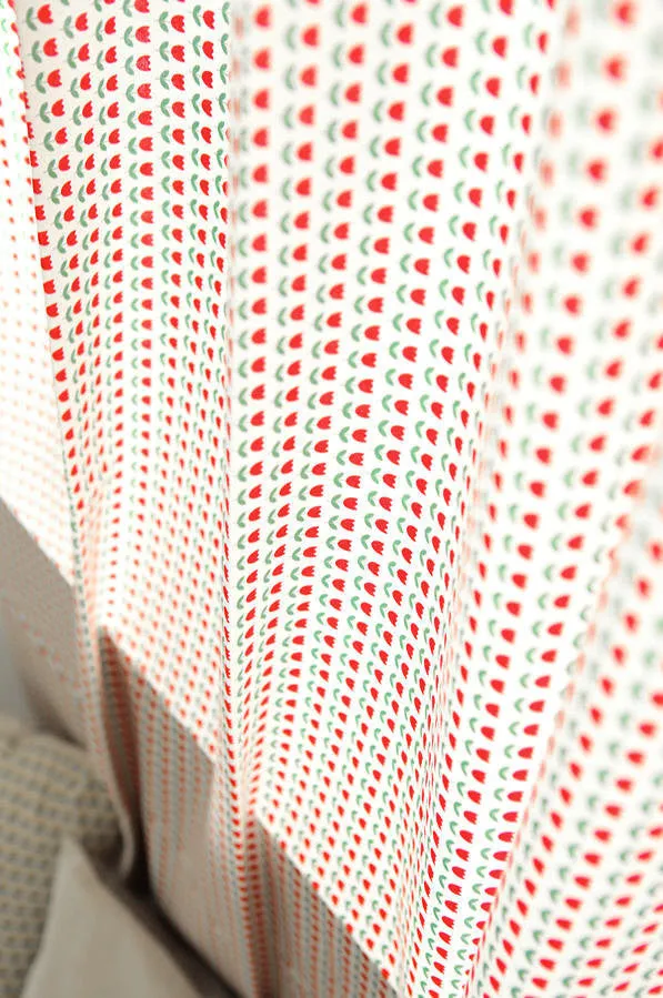 Cotton Fabric - Red Tulips - By the Yard 43464 /56821