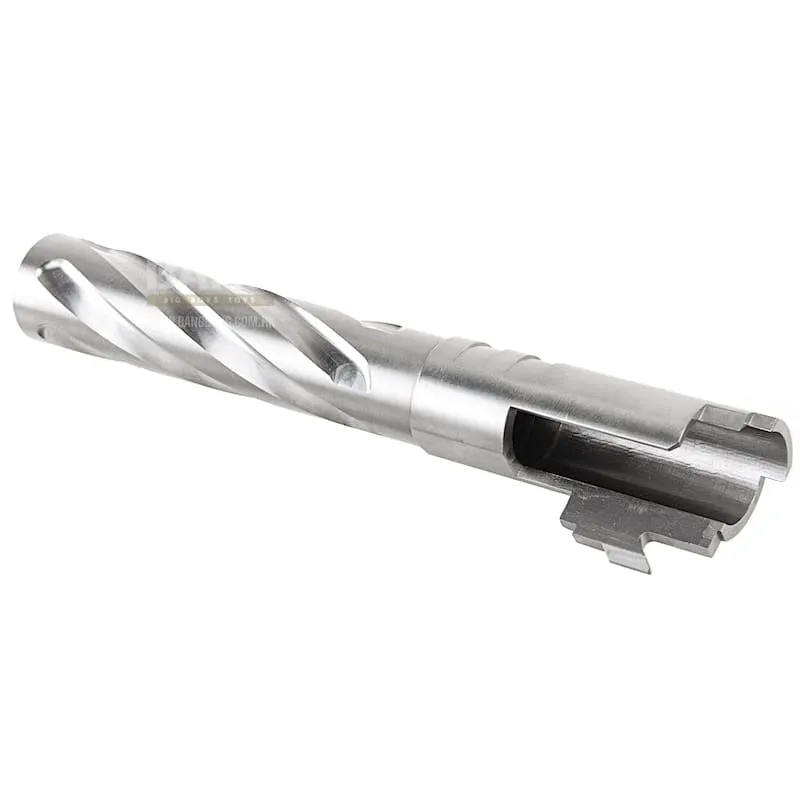 COWCOW Technology Tornado Stainless Steel Threaded Outer Barrel for Tokyo Marui Hi-Capa 5.1 GBB Series (.45 marking) - Silver