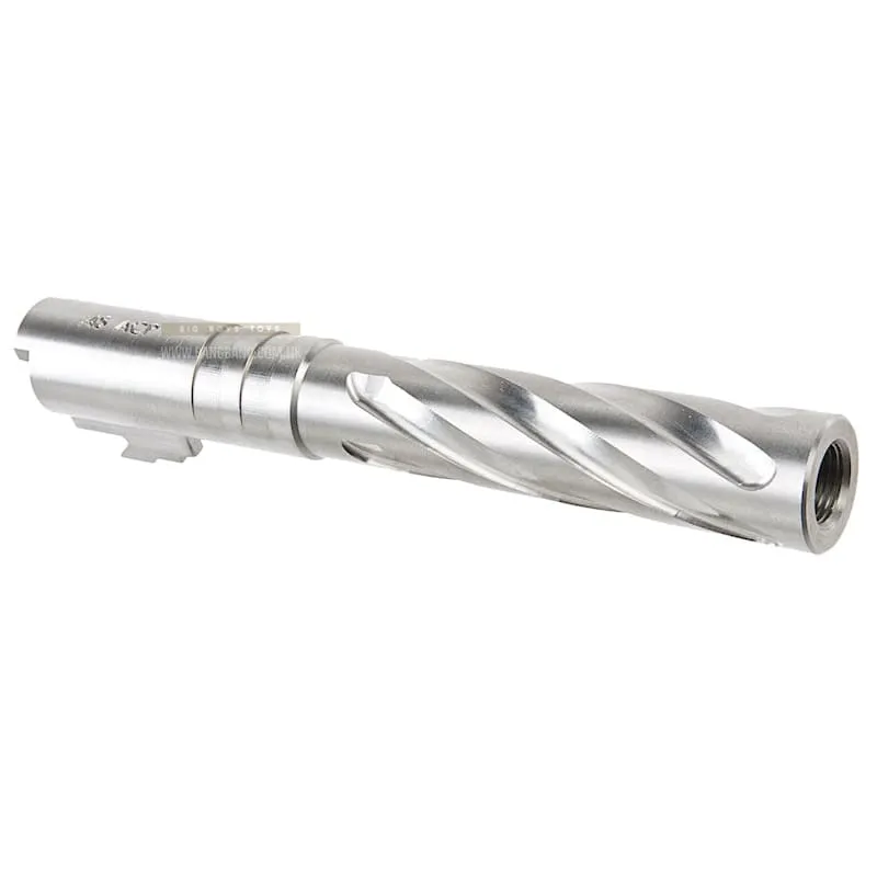 COWCOW Technology Tornado Stainless Steel Threaded Outer Barrel for Tokyo Marui Hi-Capa 5.1 GBB Series (.45 marking) - Silver