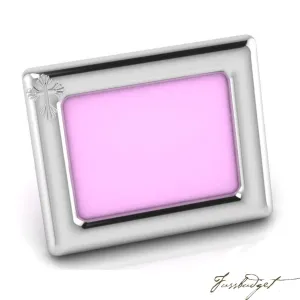 Cross Rectangle Sterling Silver Baby Picture Frame