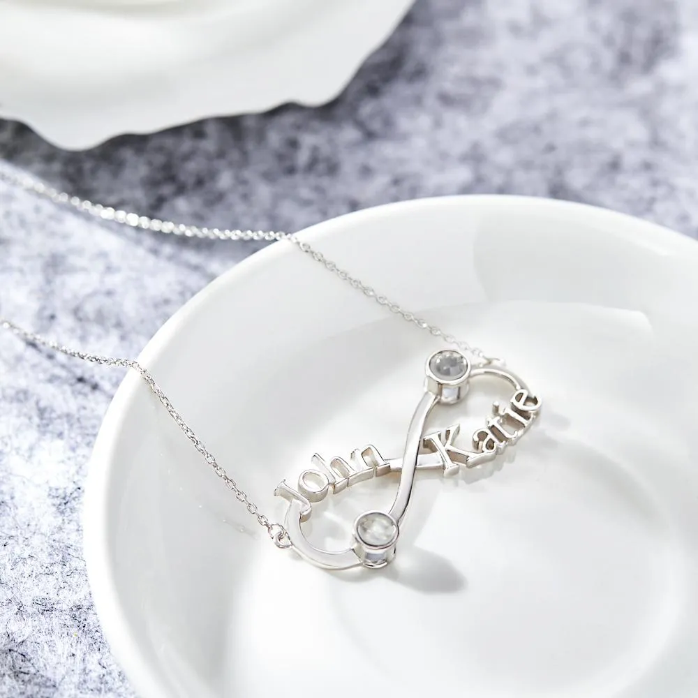 Custom Engraved Projection Infinity Symbol Necklace
