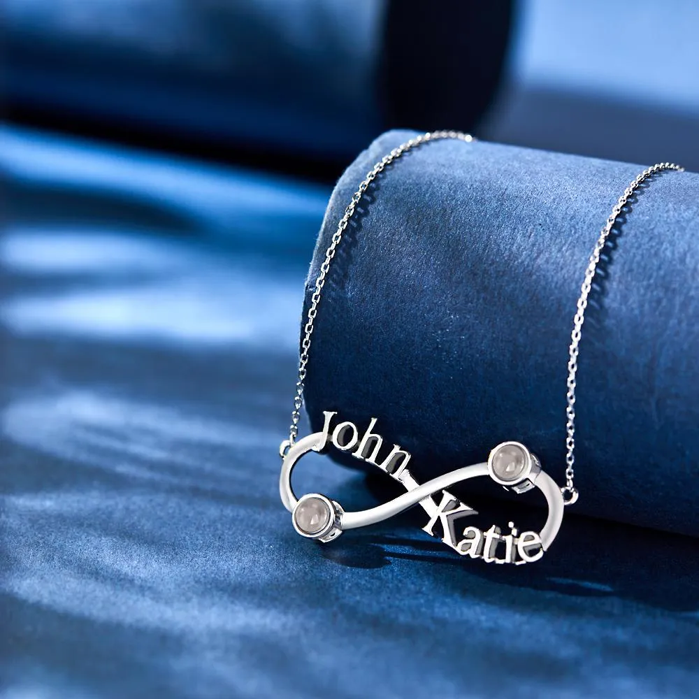 Custom Engraved Projection Infinity Symbol Necklace