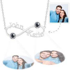 Custom Engraved Projection Infinity Symbol Necklace