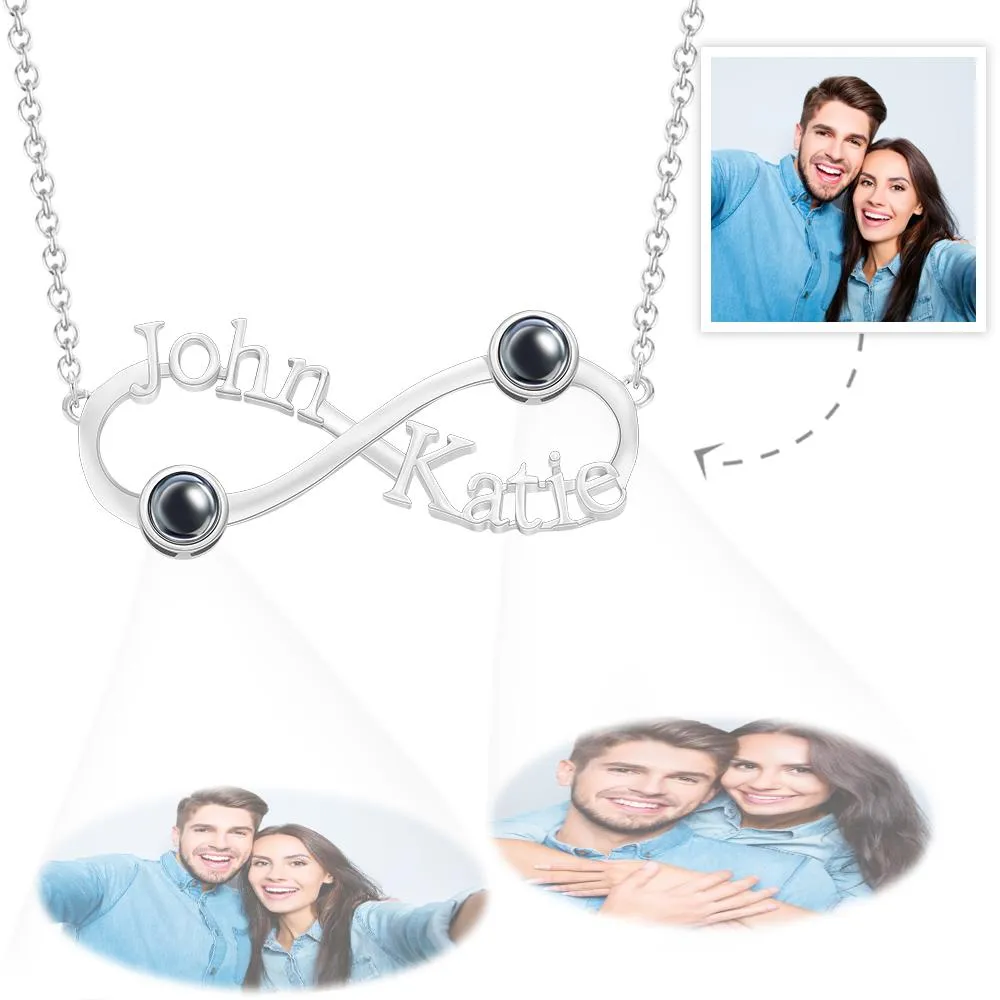 Custom Engraved Projection Infinity Symbol Necklace