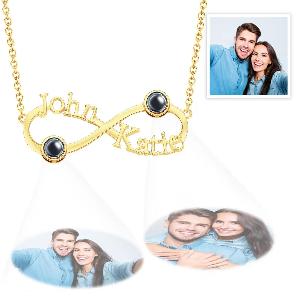 Custom Engraved Projection Infinity Symbol Necklace