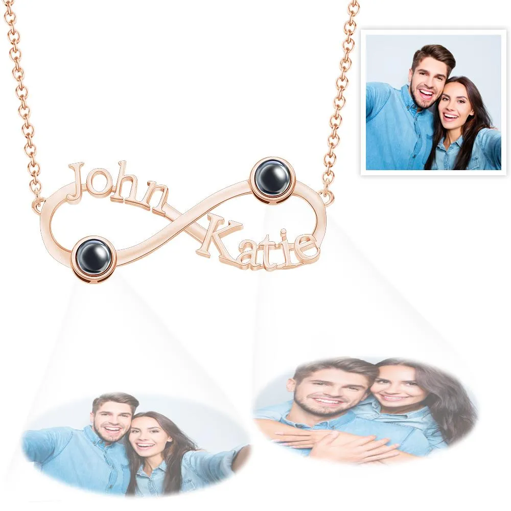 Custom Engraved Projection Infinity Symbol Necklace