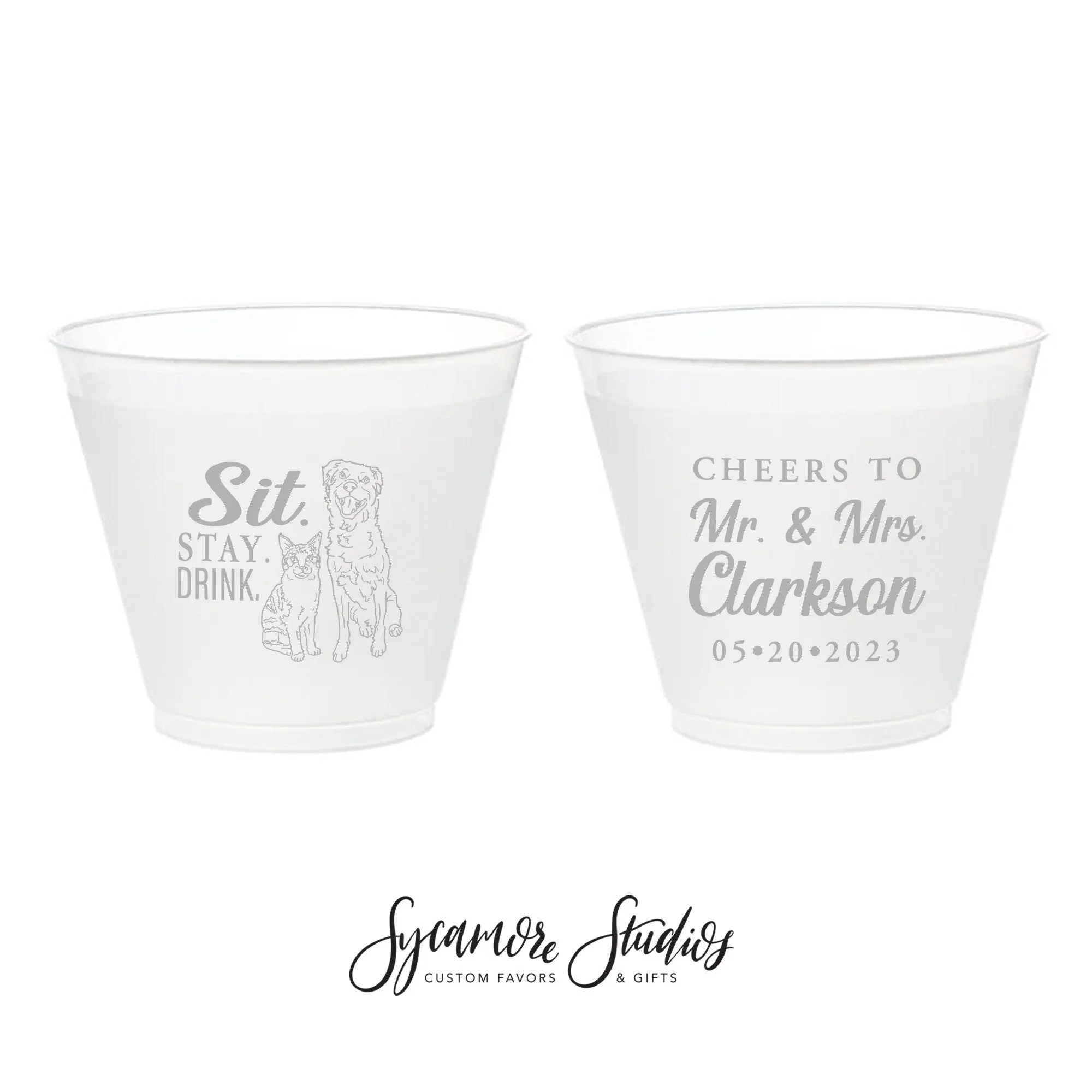 Custom Pet Illustration - Sit Stay Drink