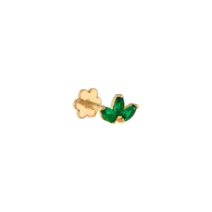 CZ Tiny Colored Marquise Threaded Stud Earring 14K
