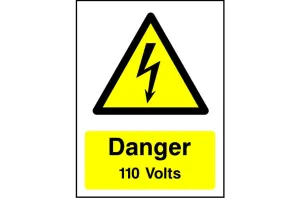 Danger 110 Volts safety sign