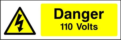 Danger 110 Volts safety sign