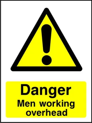 Danger Men Working Overhead sign
