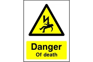 Danger of Death electrical safety sign