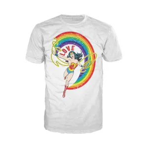 DC Comics Wonder Woman Rainbow Love Official Men's T-shirt (White)