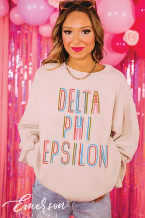 Delta Phi Epsilon Artsy Crewneck