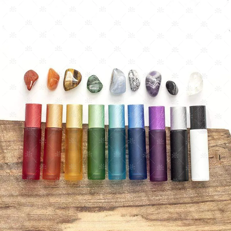 Deluxe Frosted 10ml Teal roller bottles with Teal Metallic Caps & Premium Rollers (5 pack)