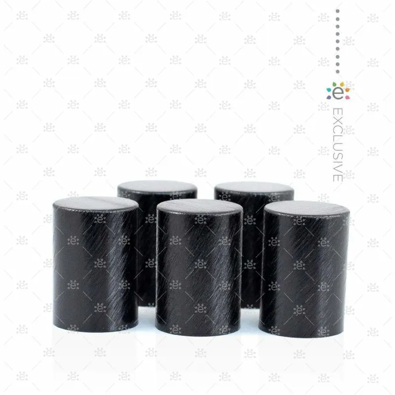 Deluxe Matte 10ml Black roller bottles with Black Metallic Caps & Premium Rollers (5 pack)
