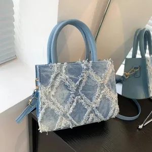 Denim Messenger Bag Summer Trendy Crossbody Handbag
