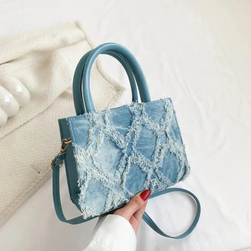 Denim Messenger Bag Summer Trendy Crossbody Handbag
