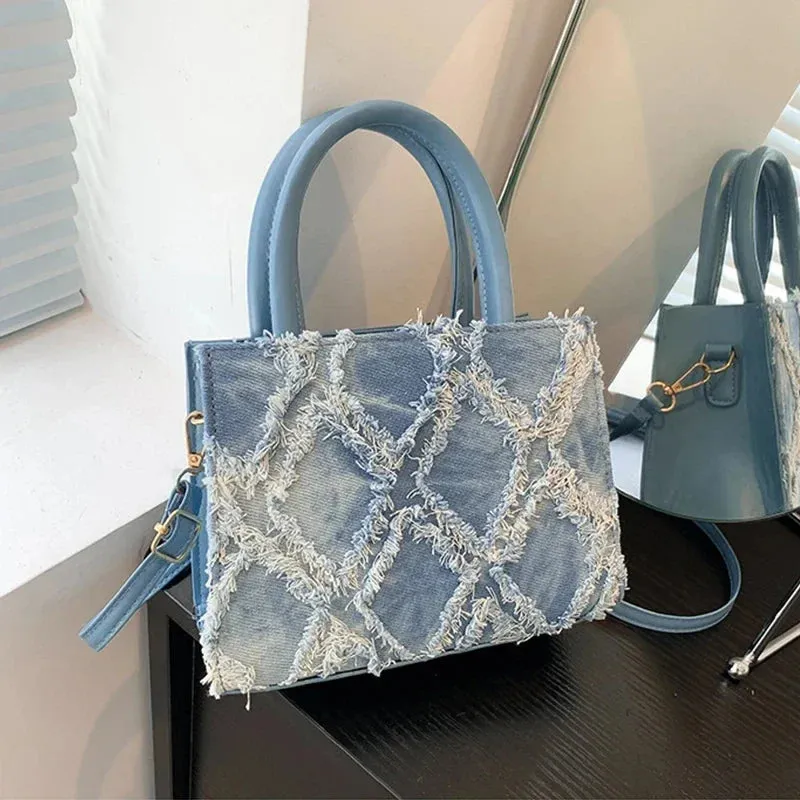 Denim Messenger Bag Summer Trendy Crossbody Handbag