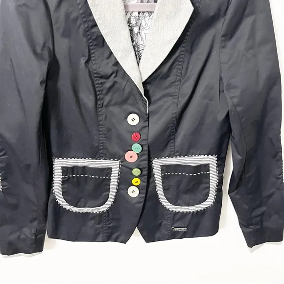 Desigual Blazer Women's XS 36 Abrig Barbara Arts &amp; Crafts 4 Every Body Jacket