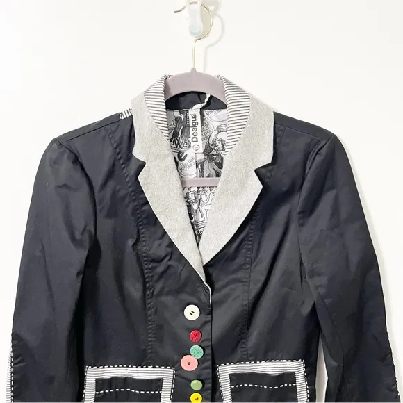 Desigual Blazer Women's XS 36 Abrig Barbara Arts &amp; Crafts 4 Every Body Jacket