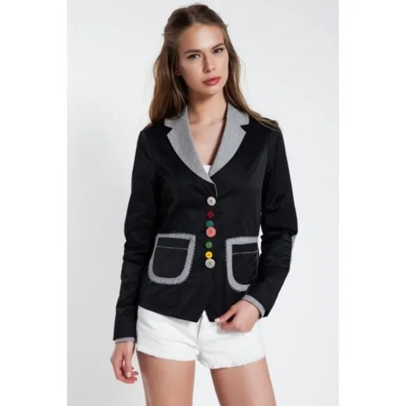 Desigual Blazer Women's XS 36 Abrig Barbara Arts &amp; Crafts 4 Every Body Jacket