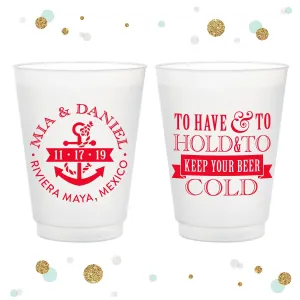 Destination Wedding - 12oz or 16oz Frosted Unbreakable Plastic Cup #40