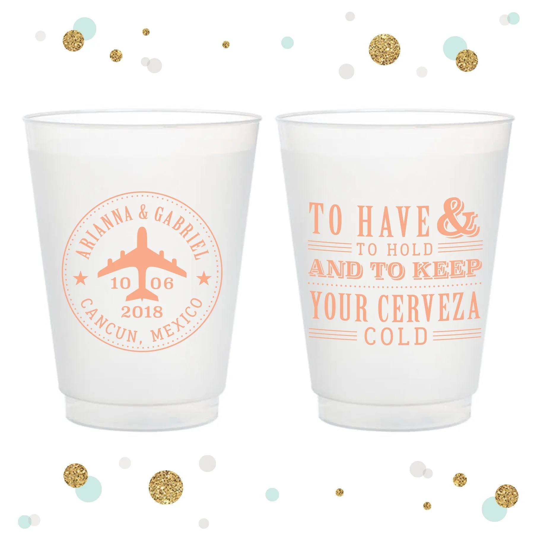 Destination Wedding - 12oz or 16oz Frosted Unbreakable Plastic Cup #8