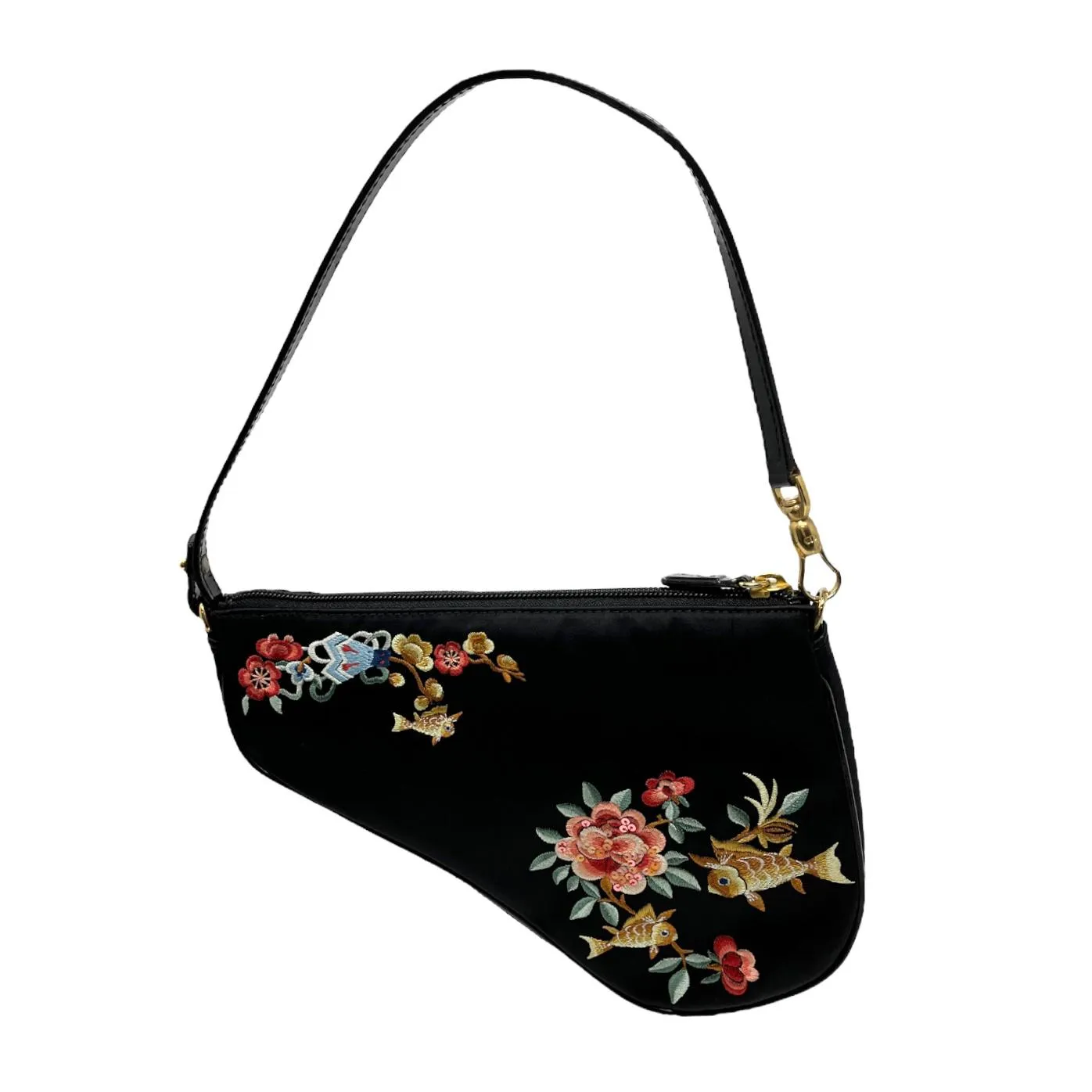 Dior Black Embroidered Koi Saddle