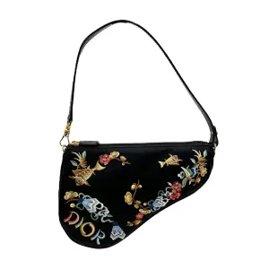 Dior Black Embroidered Koi Saddle