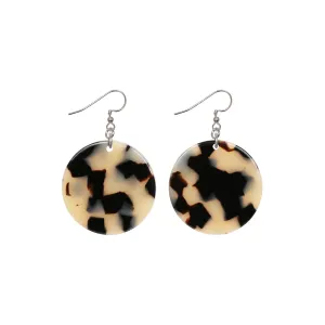 Disc Small Light Tortoiseshell Hook Earrings