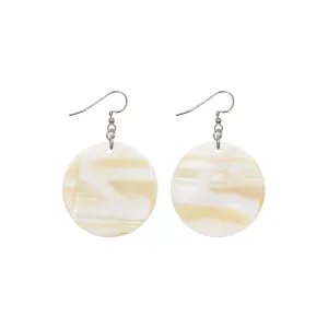 Disc Small White Alba Hook Earrings