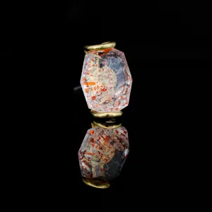 Disco Fire Quartz in 18kt Yellow Gold - 14ga Threaded end